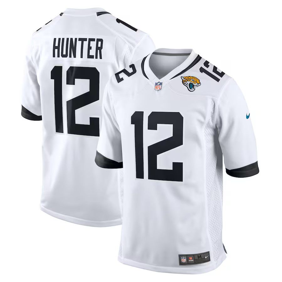 Men Jacksonville Jaguars #12 Travis Hunter White Nike 2025 NFL Draft First Round Pick Game Jersey